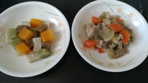 ソフト食 介護食 やわらか食 豚肉と野菜の煮物 作り方 レシピ 高齢者の食を考える管理栄養士のブログ